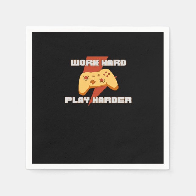 Work Hard Play So Hard Meme Quote Napkin (Front)