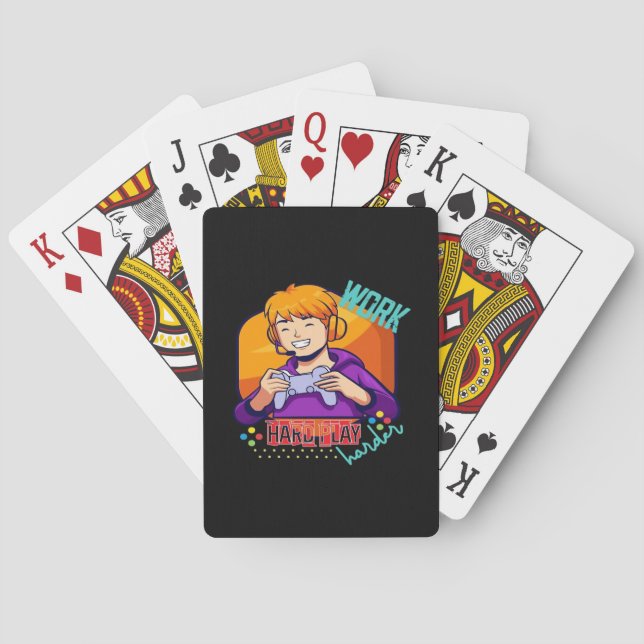 Work Hard Play So Hard Motivational Quote Playing Cards (Back)