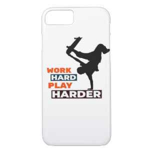 Work Hard Play So Hard Skateboarder Classic Case-Mate iPhone Case