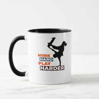 Work Hard Play So Hard Skateboarder Classic Mug