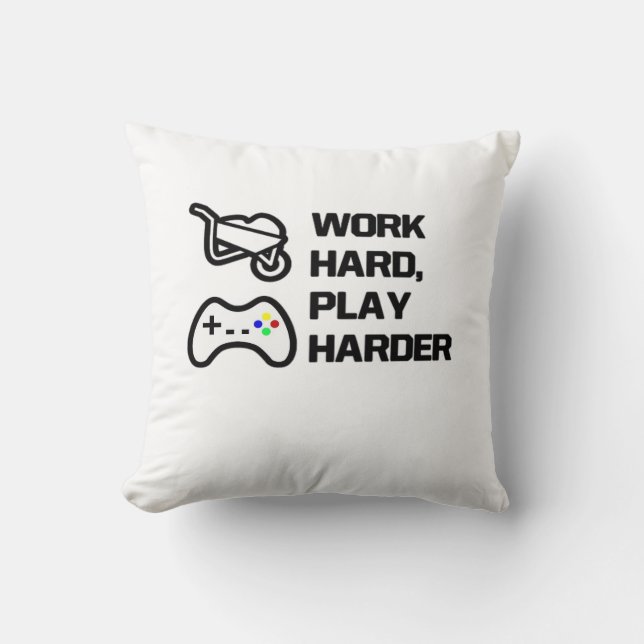 Work Hard, Play So Hard Statement Design Classic Cushion (Front)