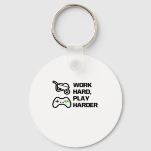Work Hard, Play So Hard Statement Design Classic Key Ring
