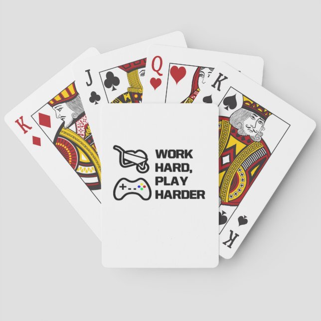 Work Hard, Play So Hard Statement Design Classic Playing Cards (Back)