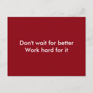 Work Hard Postcard