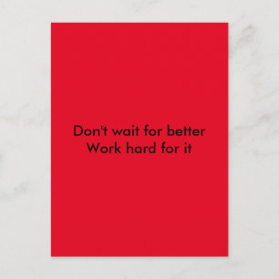 Work Hard Postcard