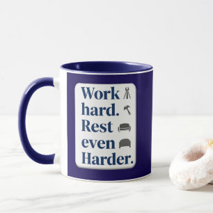 Work Hard Rest Even Harder Bold Typography Shirt Mug