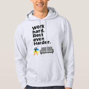 Work Hard Rest Even Harder Minimal Quote Design Hoodie