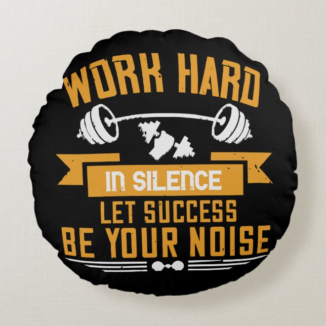 Work hard round cushion (Front)