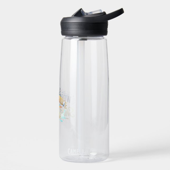 Work Hard, Shine Hard – Motivational Typography T- Water Bottle (Left)
