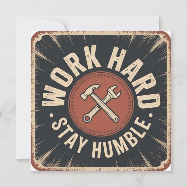 Work Hard, Stay Humble Holiday Card (Front)