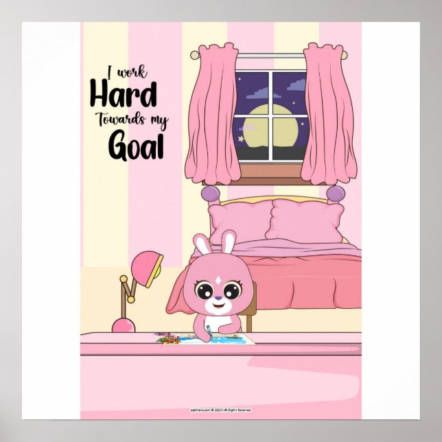 work hard towards goals Wall art (Front)