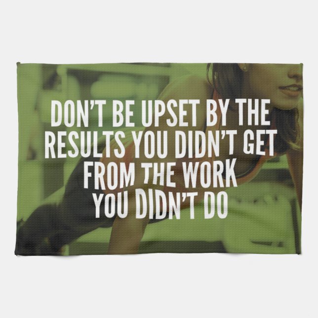 Work Hard - Women's Gym Workout Motivational Tea Towel (Horizontal)