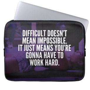 Work Hard - Women's Workout Motivational Laptop Sleeve
