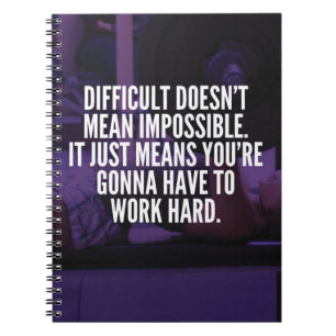 Work Hard - Women's Workout Motivational Spiral Notebook