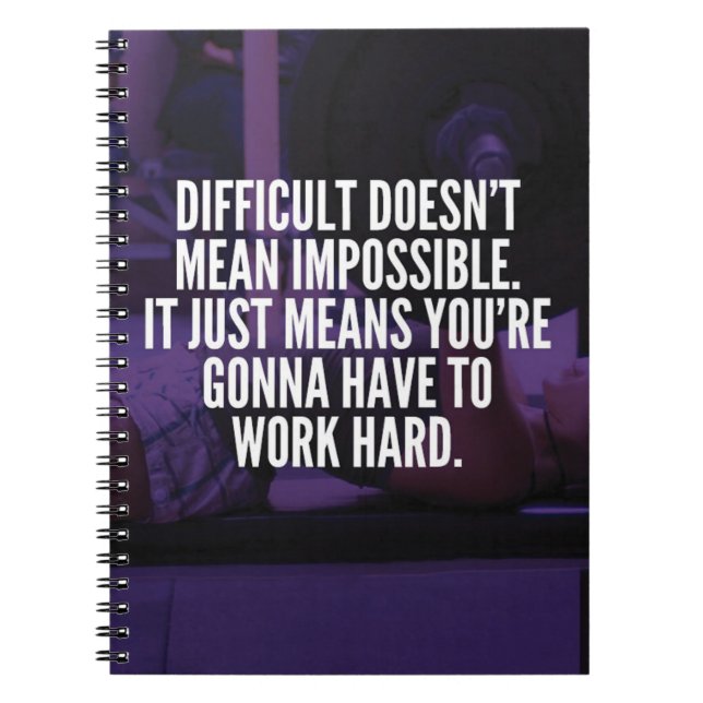 Work Hard - Women's Workout Motivational Spiral Notebook (Front)