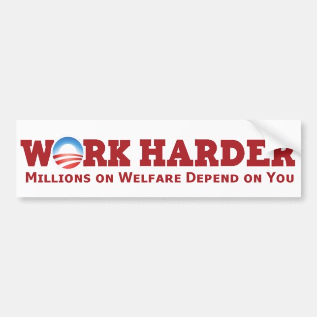 Work Harder Bumper Sticker (Front)