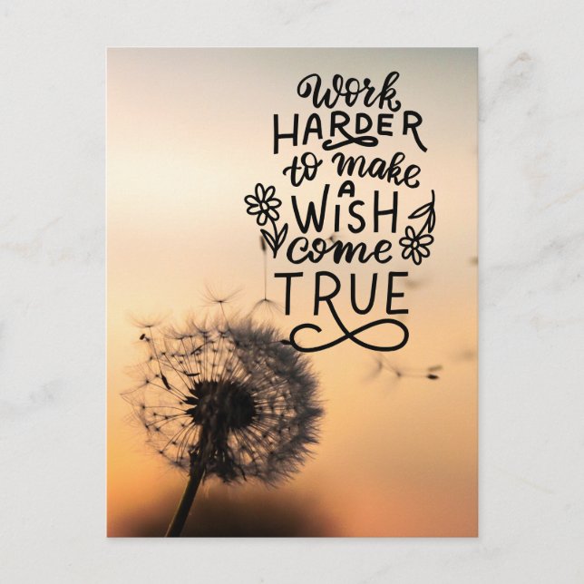 Work Harder for Your Wishes Postcard (Front)