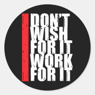 Work Harder Motivation Fitness Gym Entrepreneur In Classic Round Sticker
