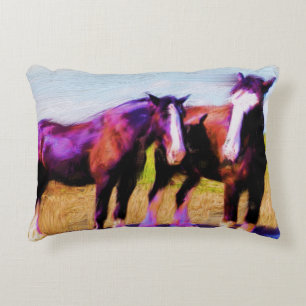 Work Horses Decorative Cushion