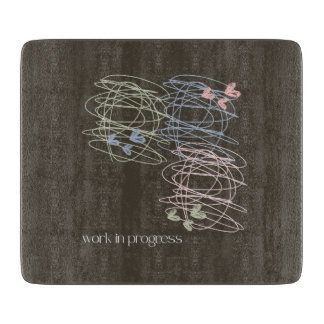 Work in Progress- Scribble and Hearts Cutting Board