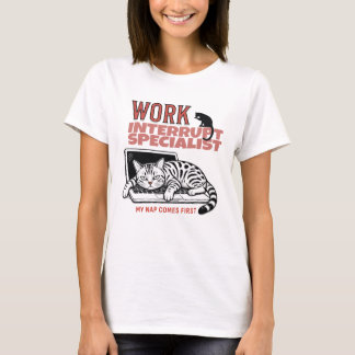 Work Interrupt Specialist – Funny Office Cat Graph T-Shirt