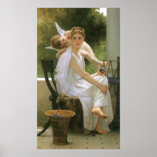Work Interrupted by Bouguereau, Angel Portrait Poster (Front)