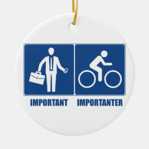 Work Is Important, Cycling Is Importanter Ceramic Tree Decoration