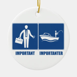 Work Is Important, Fishing Is Importanter Ceramic Tree Decoration