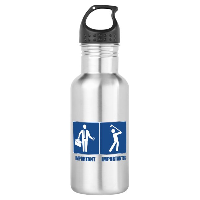 Work Is Important, Golf Is Importanter 532 Ml Water Bottle (Front)