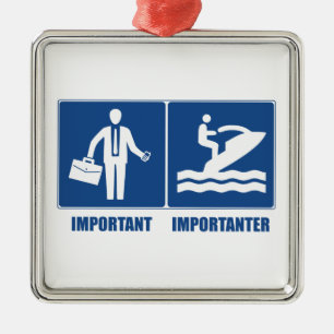 Work Is Important, Jet Skiing Is Importanter Metal Tree Decoration