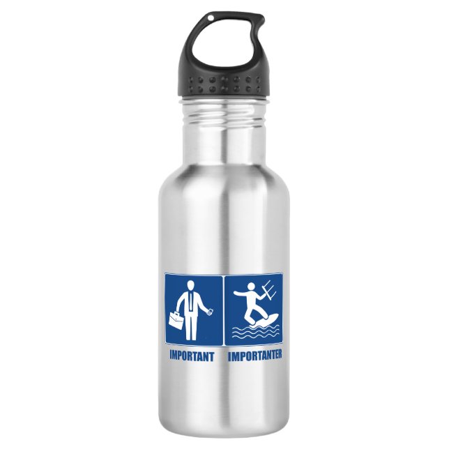 Work Is Important, Kitesurfing Is Importanter 532 Ml Water Bottle (Front)