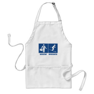 Work Is Important, Skiing Is Importanter Standard Apron