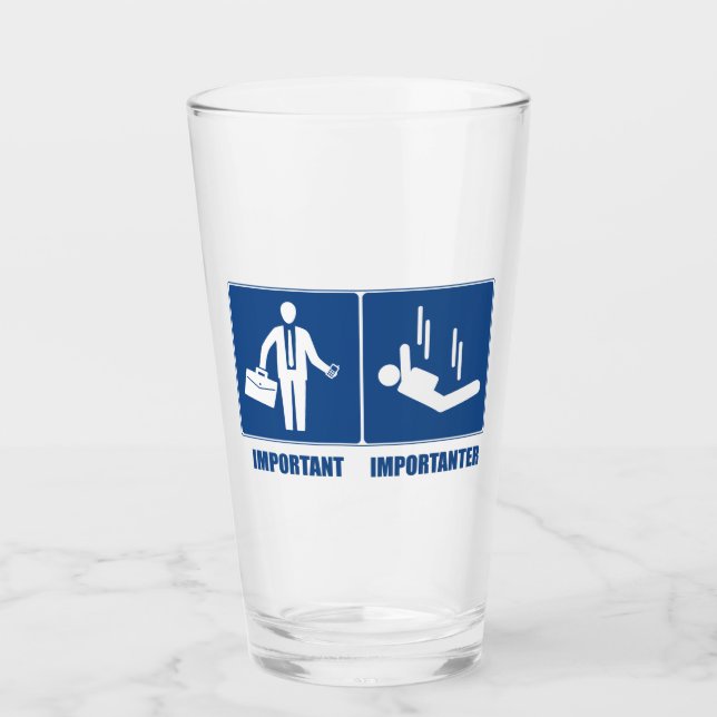 Work Is Important, Sky Diving Is Importanter Glass (Front)