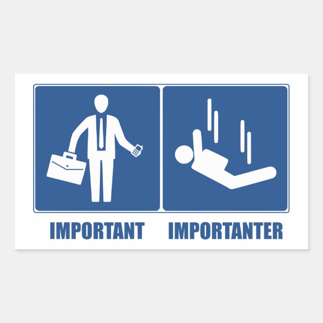 Work Is Important, Sky Diving Is Importanter Rectangular Sticker (Front)