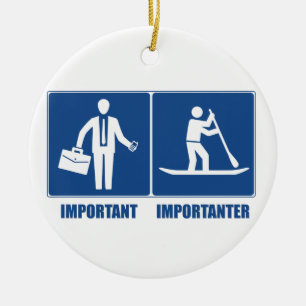 Work Is Important, Standup Paddling Is Importanter Ceramic Tree Decoration