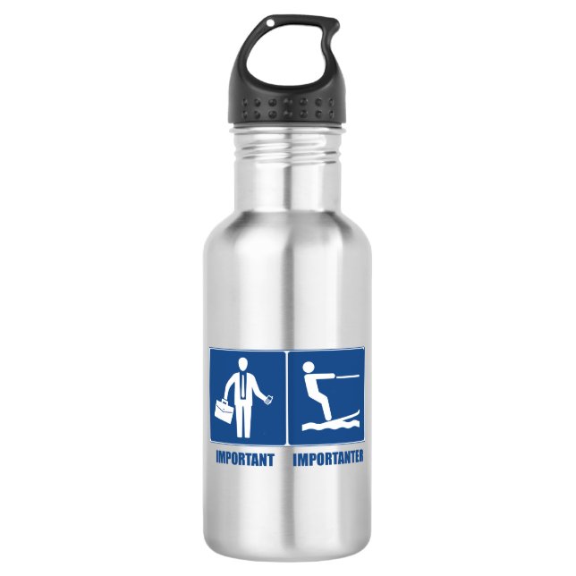 Work Is Important, Water Skiing Is Importanter 532 Ml Water Bottle (Front)