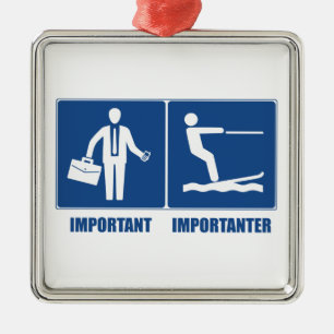 Work Is Important, Water Skiing Is Importanter Metal Tree Decoration