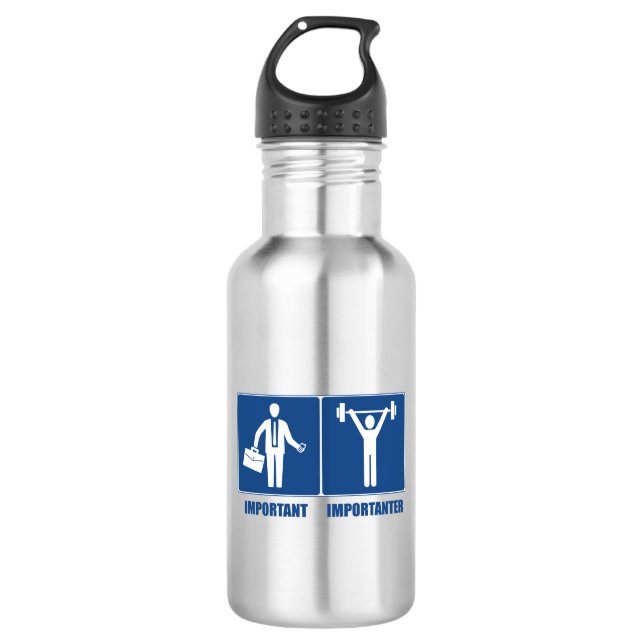 Work Is Important Weightlifting Is Importanter 532 Ml Water Bottle (Front)