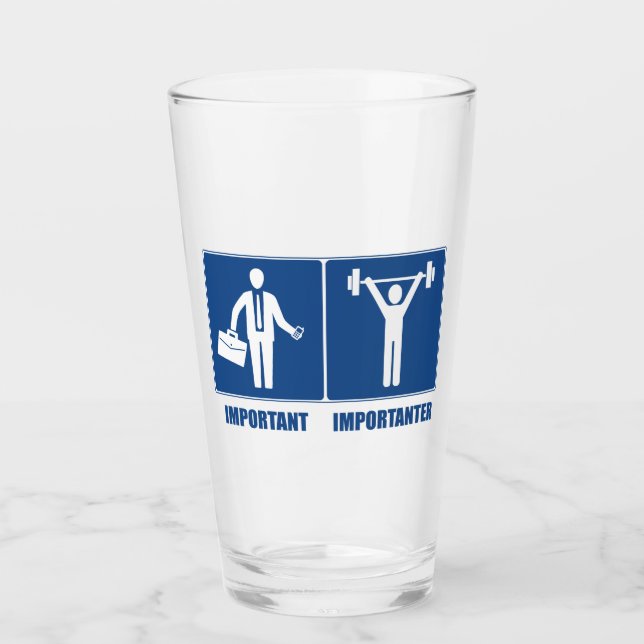 Work Is Important Weightlifting Is Importanter Glass (Front)