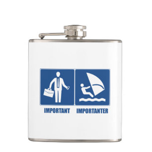 Work Is Important, Windsurfing Is Importanter Hip Flask