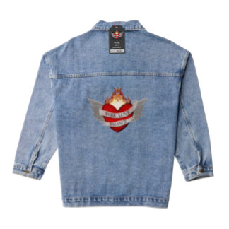 WORK LOVE BALANCE with wings Denim Jacket