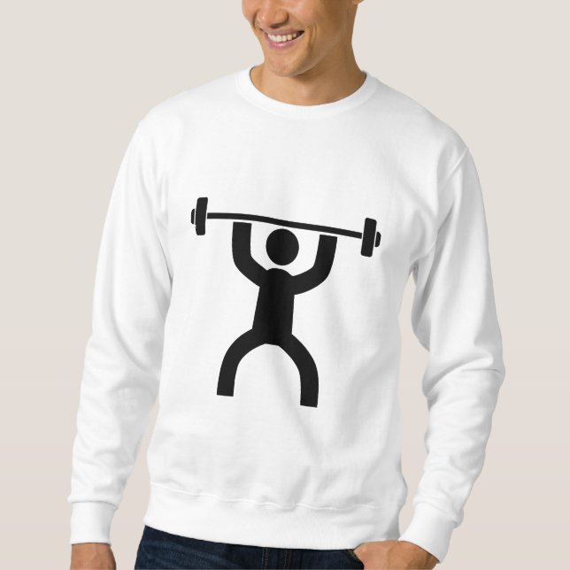 Work out Minimalist Stick Figure Icon T-shirt Sweatshirt (Front)