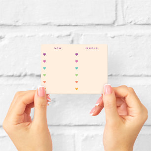 Work Personal Colourful Hearts Checklist Post-it Notes