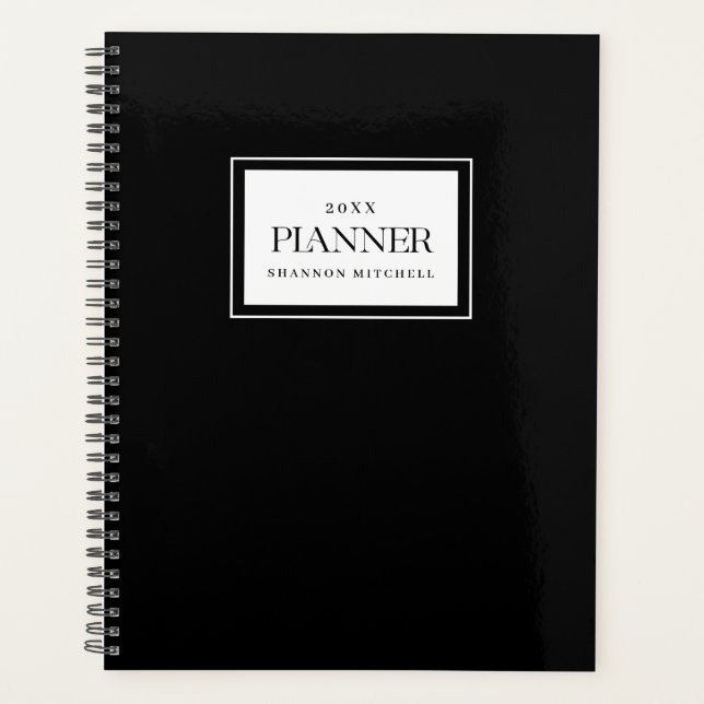 Work Planner Custom Black Weekly Monthly Organiser (Front)