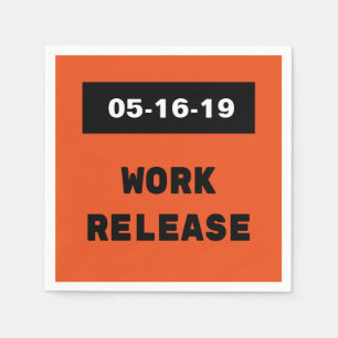 Work Release Retirement Gift Custom Date Napkin
