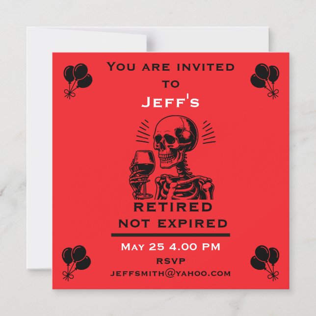 Work  Retirement Party  Magnetic Invitation (Front)