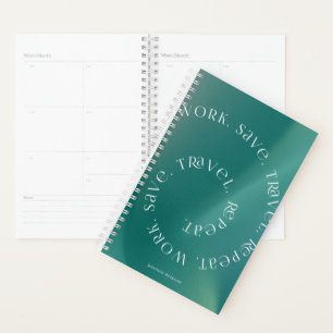 Work Save Travel Repeat Personalised Planner