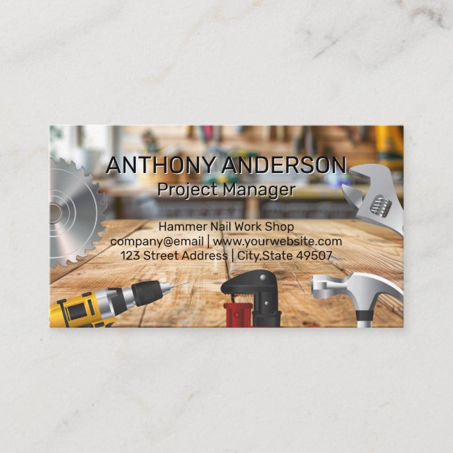 Work Shop | Hand Tools Business Card (Front)