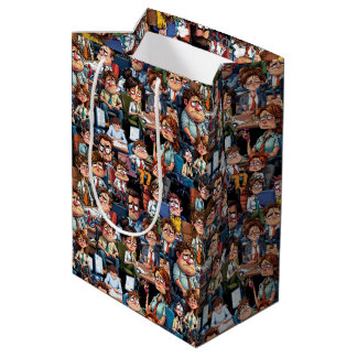 Work stress black medium gift bag