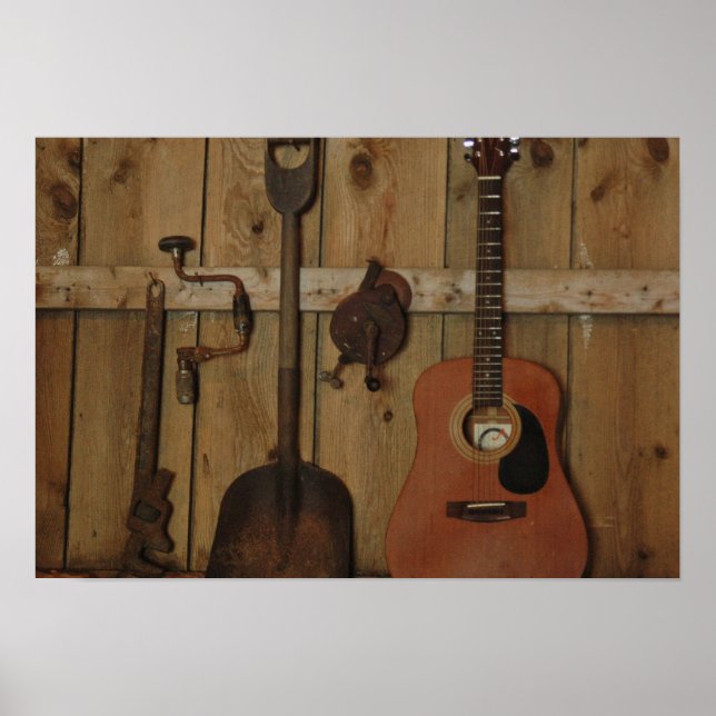 Work then Play Guitar Poster (Front)